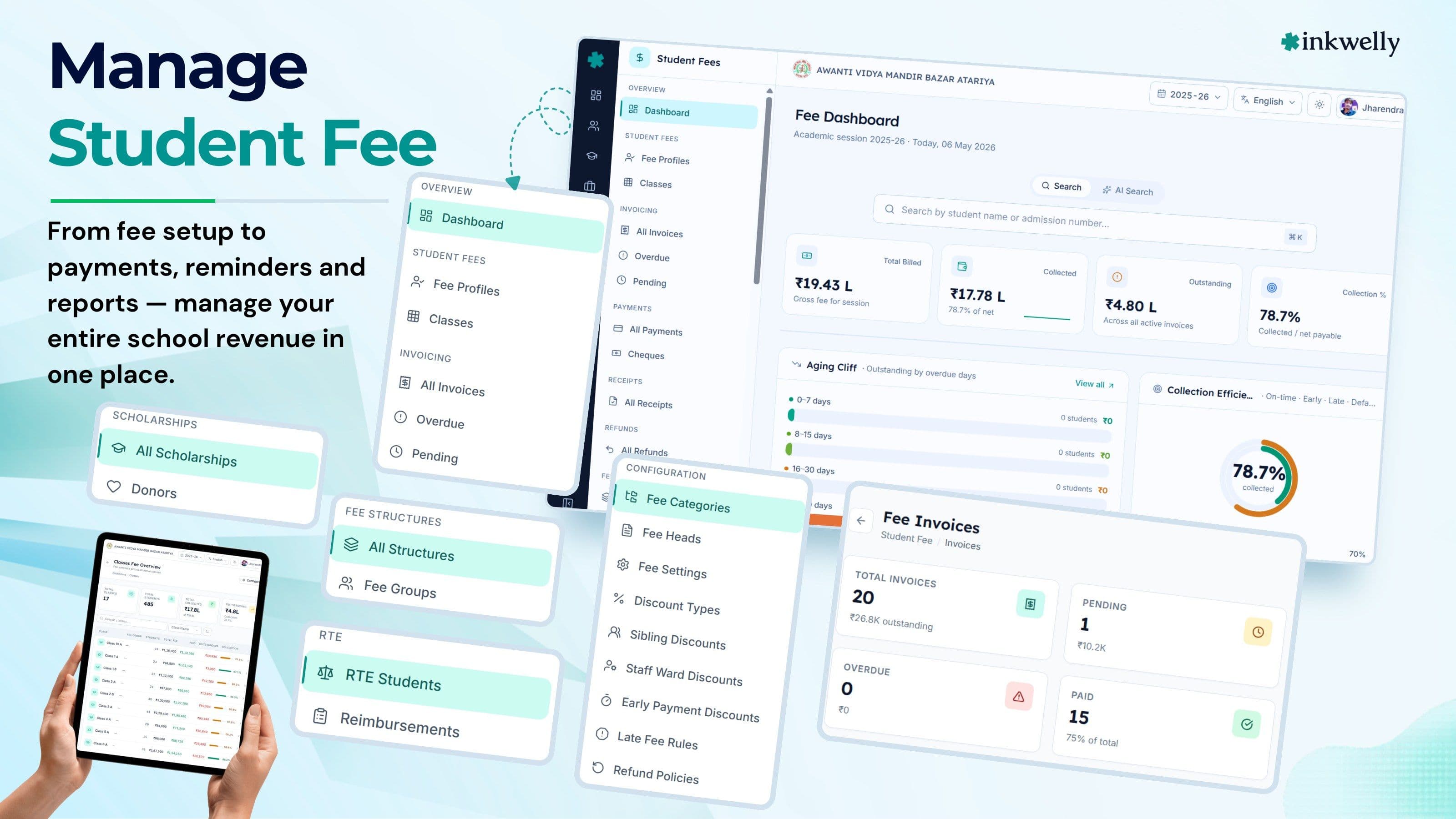 Student Fee inkwelly School ERP