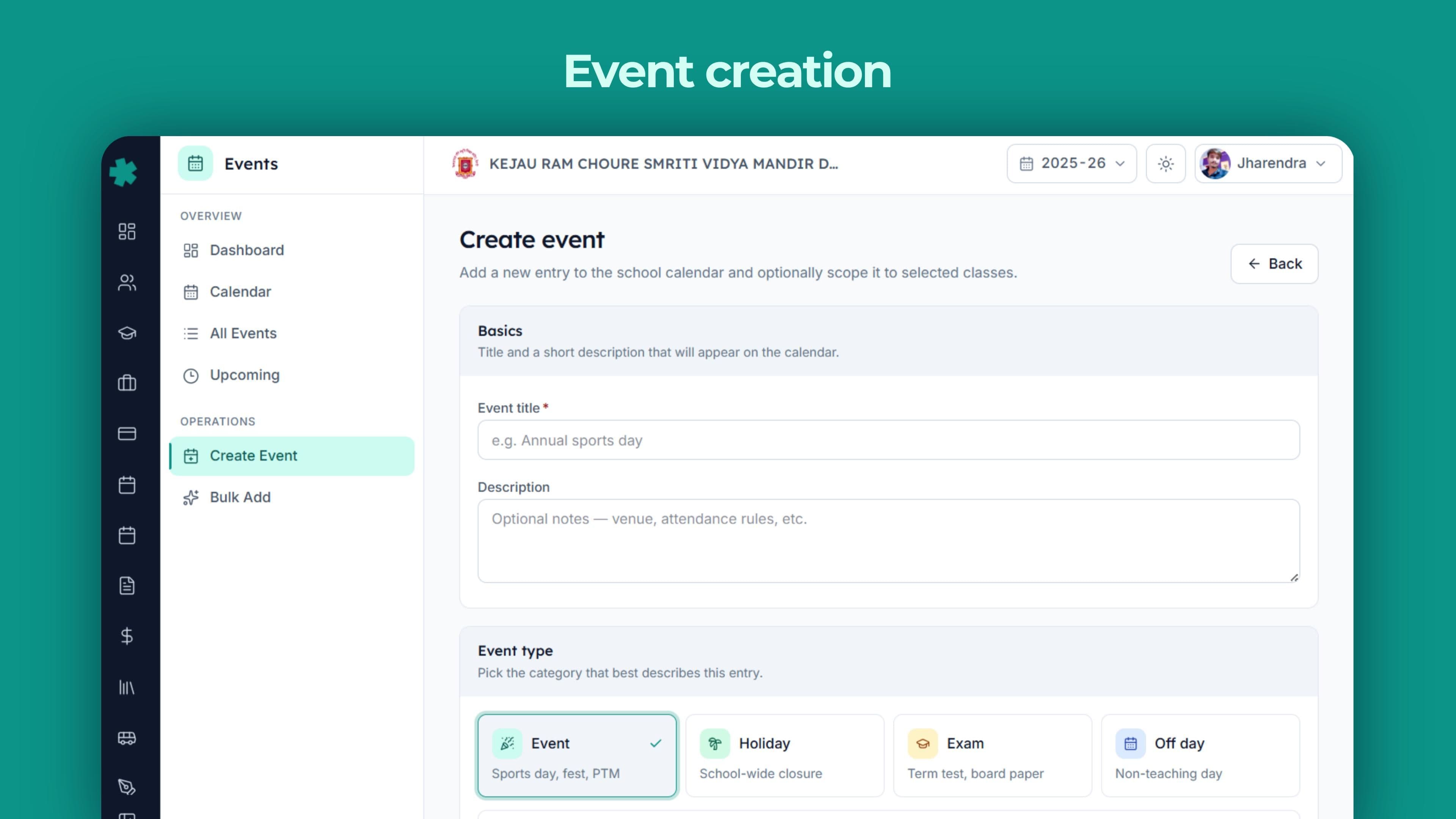 Event creation