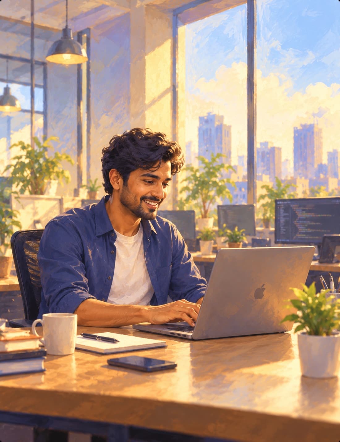 An Inkwelly developer at work in the office