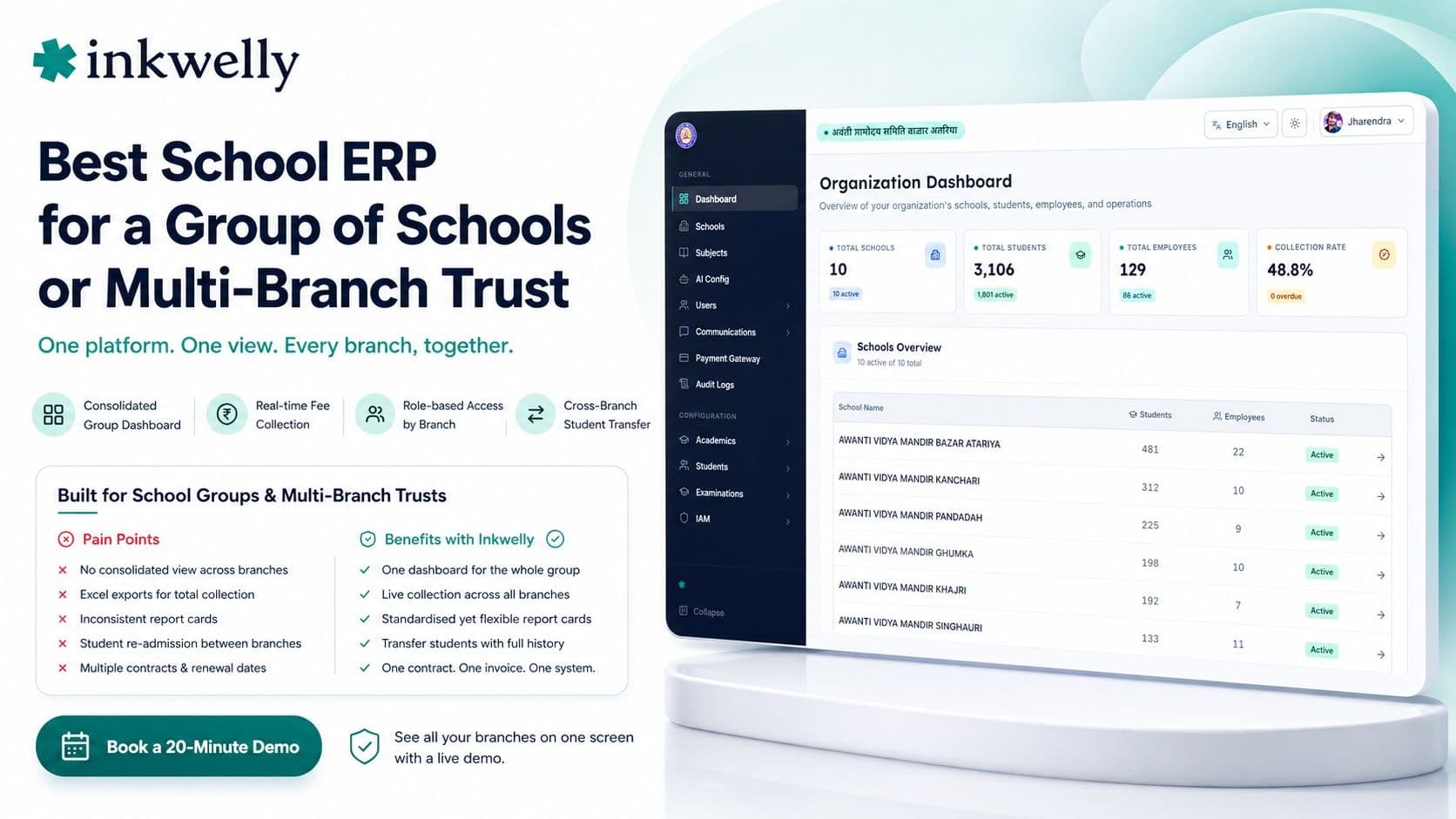 Best school ERP for multi branch & group of schools