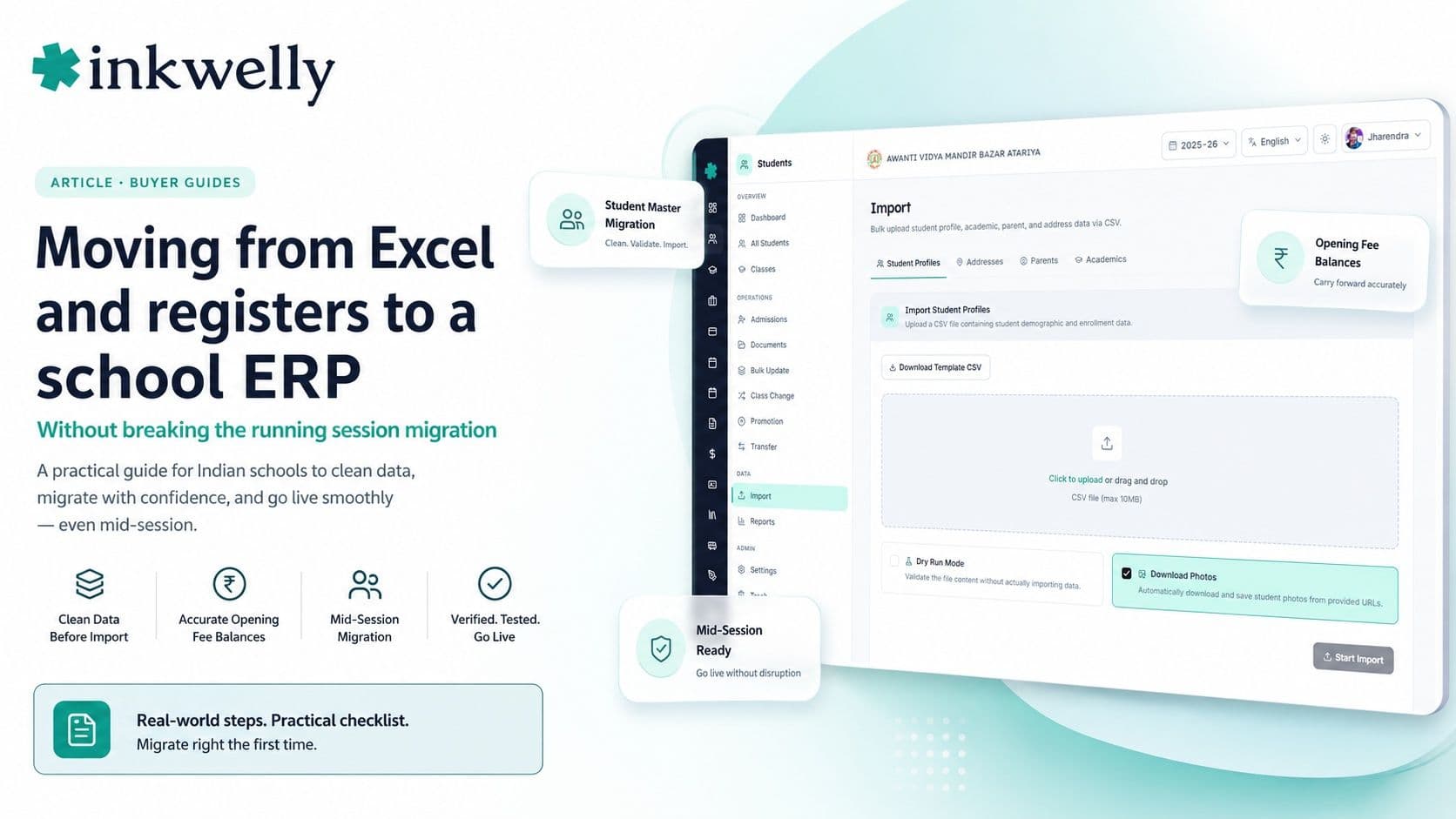 Excel & registers to a school ERP migration guide 2026