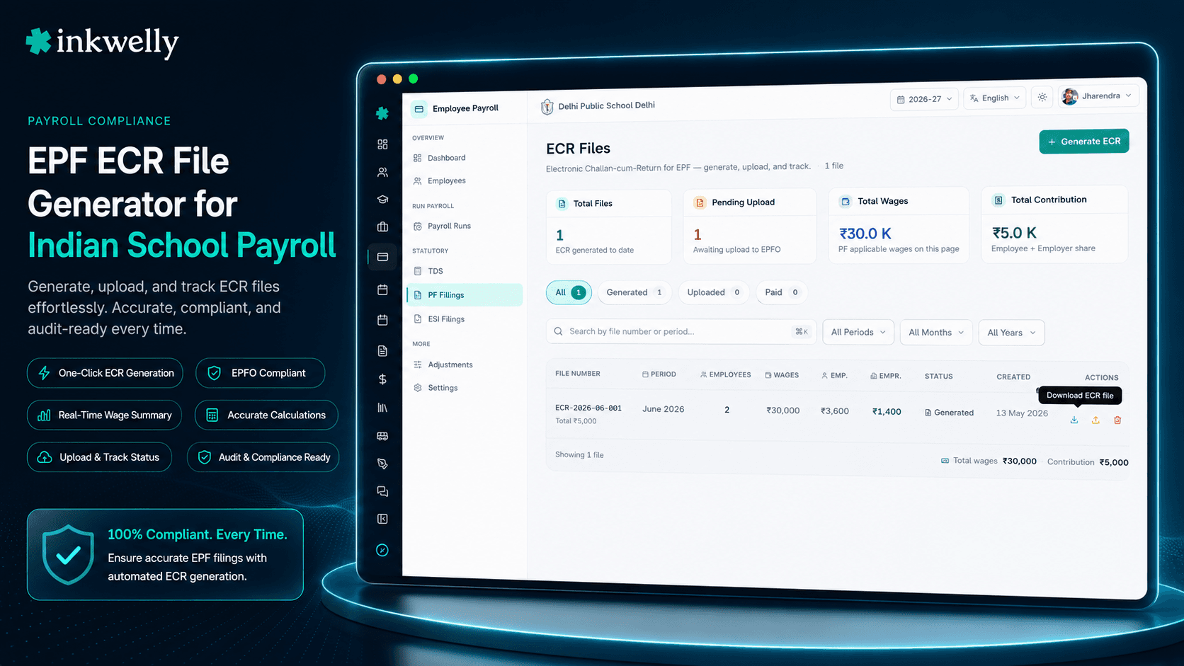 Employee EPF ECR File Generator inkewelly