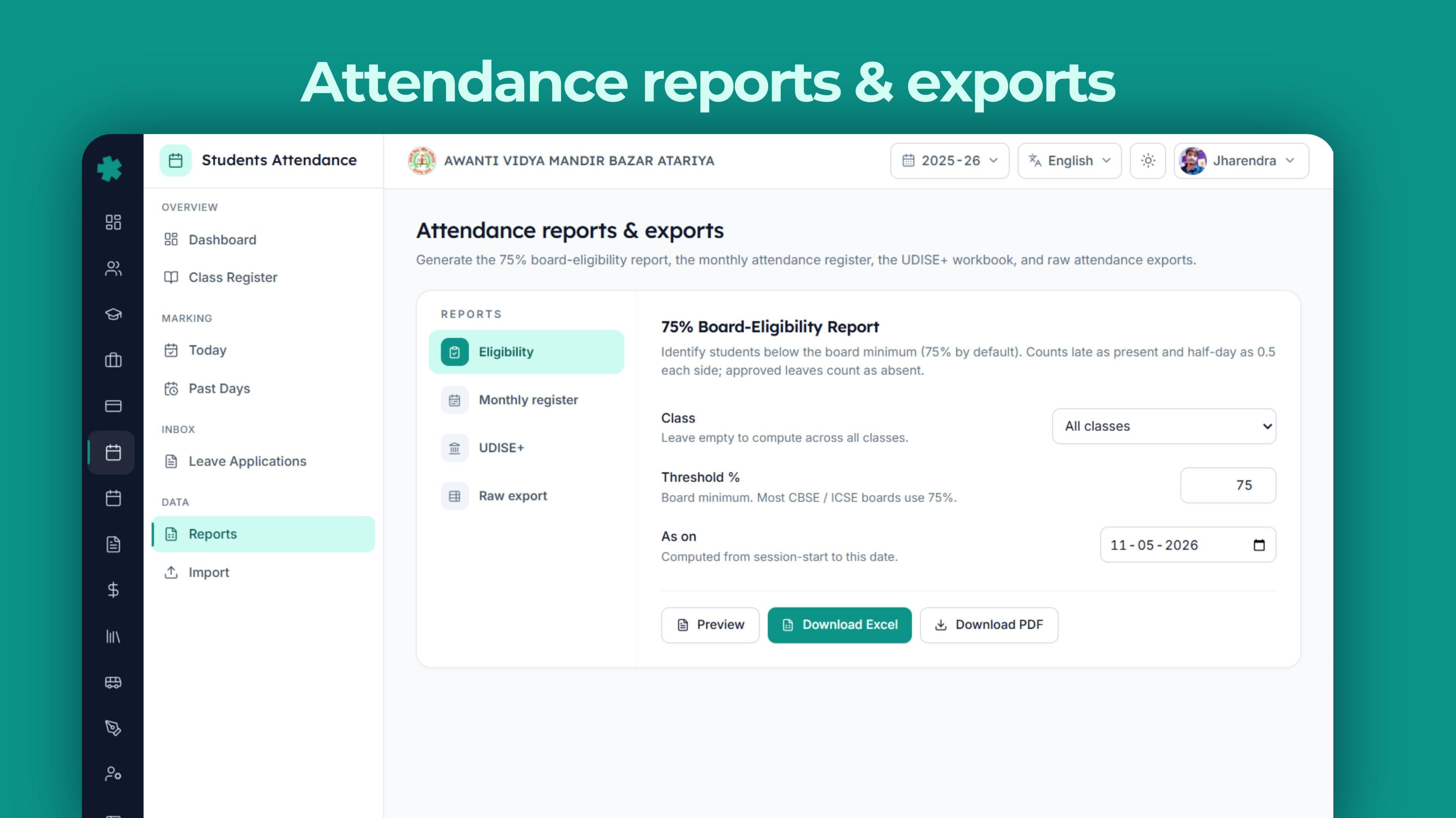 Reports Generate the report