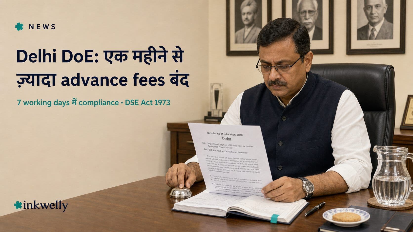 Delhi doe monthly fees 7 day compliance 2026 hindi